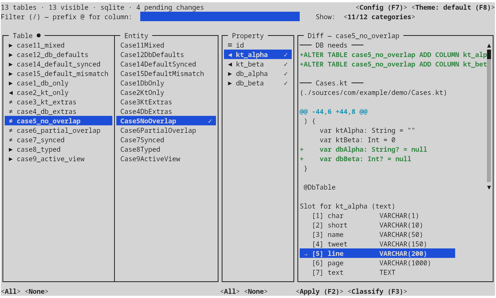 schema-sync TUI
